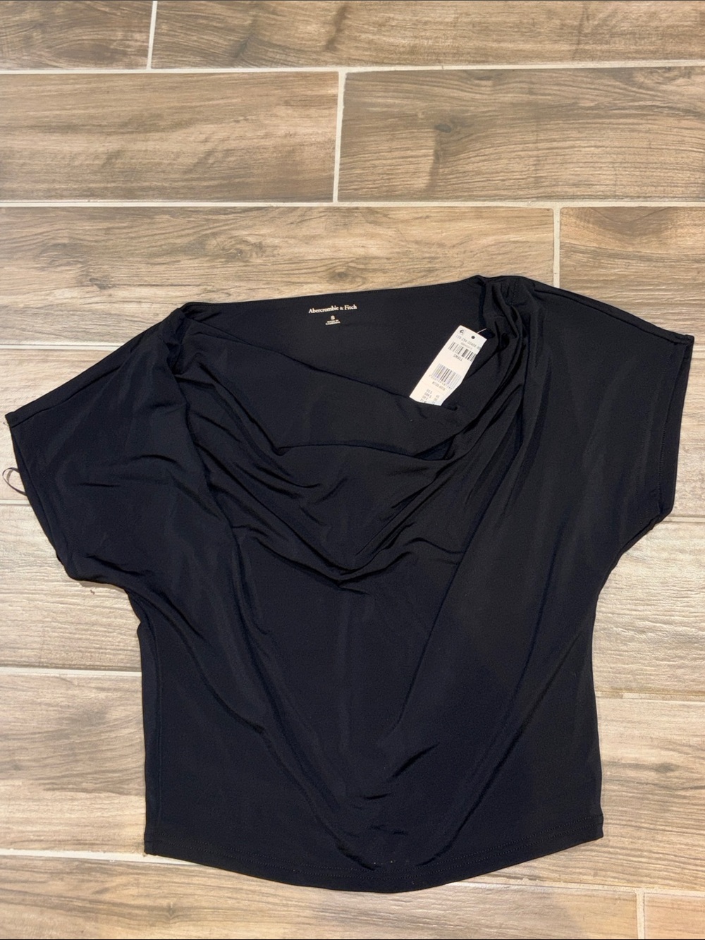 Abercrombie & Fitch Black Draped Cowl-Neck Women's Top